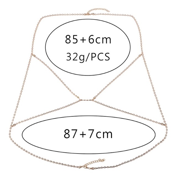 NEW CRYSTAL BRA BODY CHAIN - Picture 6 of 6